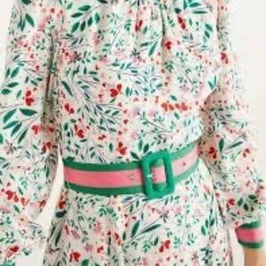 Boden Victoria Midi Dress White Womens Size US 8R Garden Party Floral Print